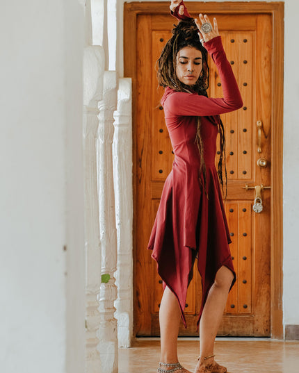 Elven Pixie Dress Marroon Rood