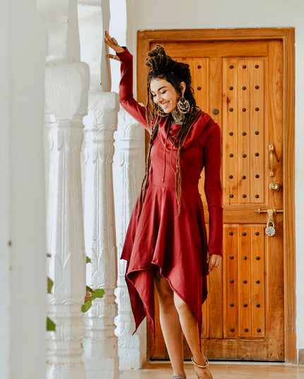 Elven Pixie Dress Marroon Rood