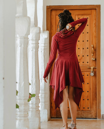 Elven Pixie Dress Marroon Rood