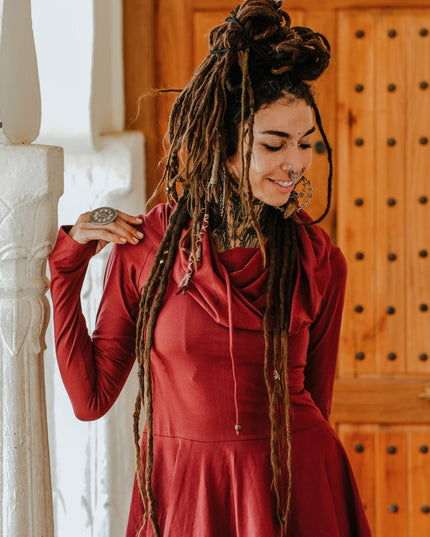 Elven Pixie Dress Marroon Rood