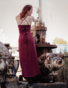 Vivien Strapless Dress Maroon Red