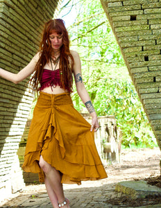 Ibiza Flamenco Skirt Ochre/Orange
