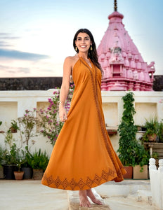 Moonflower zomerjurk Oker