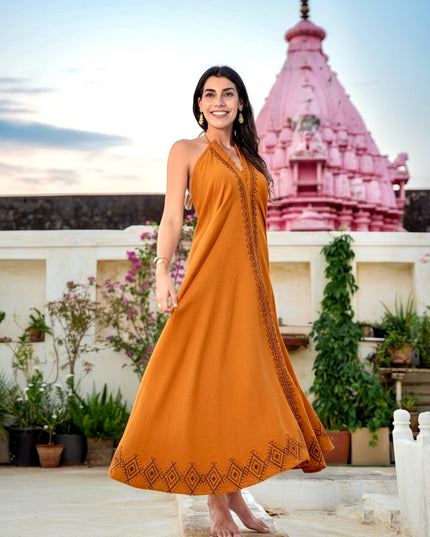 Moonflower zomerjurk Oker