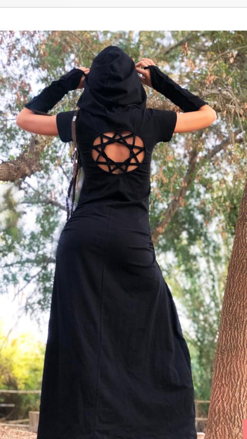 Gaia Mandala Dress Zwart