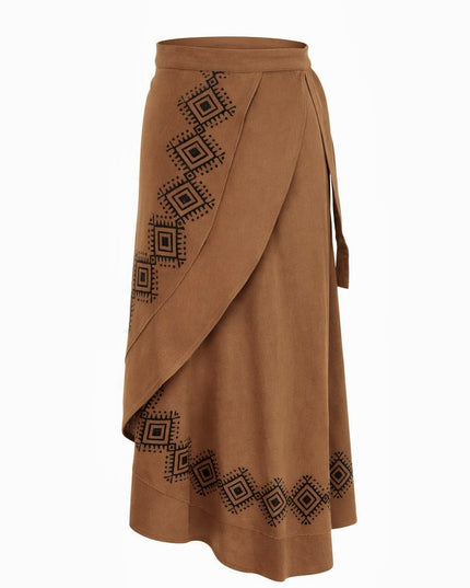 Mystic Mesa Wrap Skirt Brown