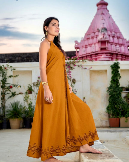 Moonflower zomerjurk Oker