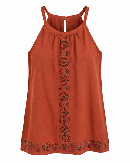 Earth Song lange zomertop Warm Terracotta