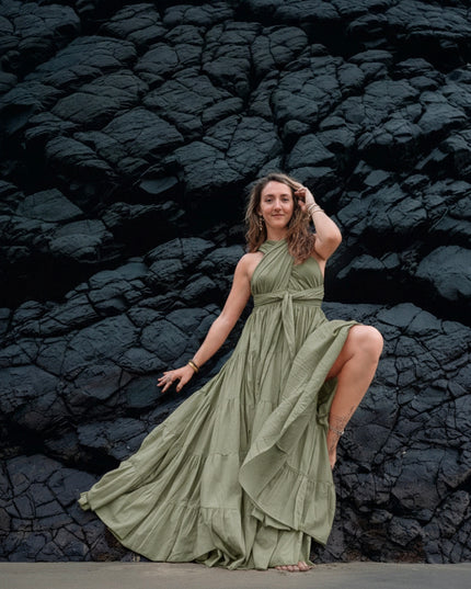 Durga - de ultieme zomerjurk Mosgroen