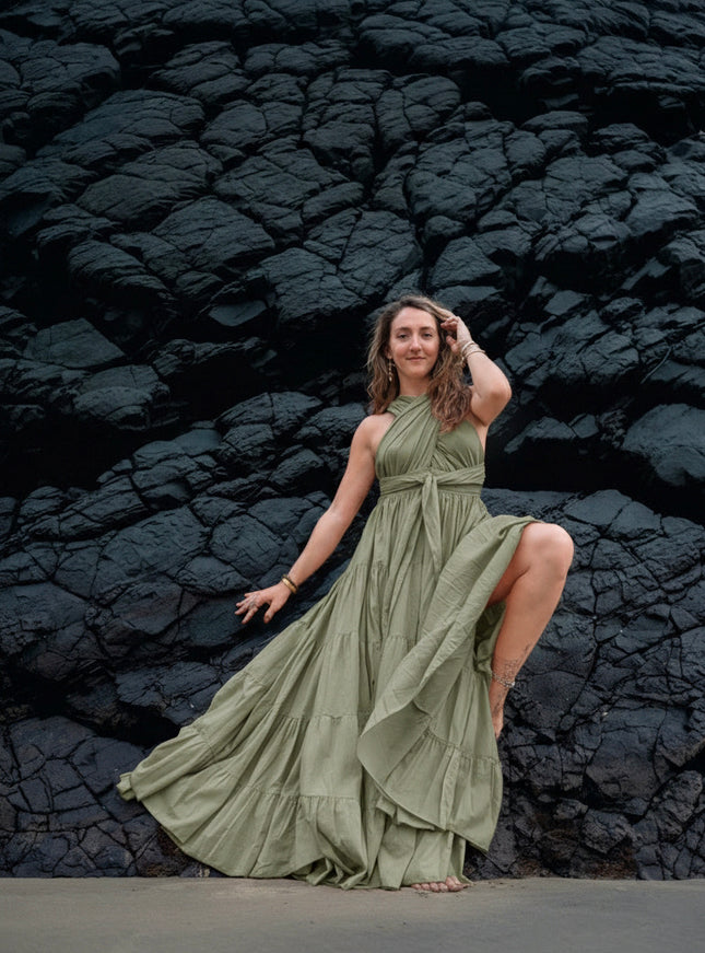 Durga - de ultieme zomerjurk Mosgroen