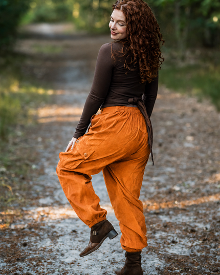 Harem broek Ribcord Oker