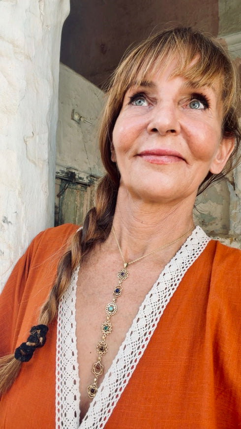 Chakra ketting met stenen – handgemaakt in India