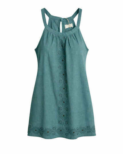 Earth Song lange zomertop Donker Petrol