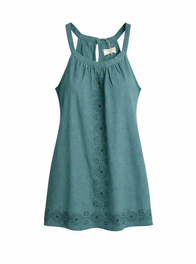 Earth Song lange zomertop Donker Petrol