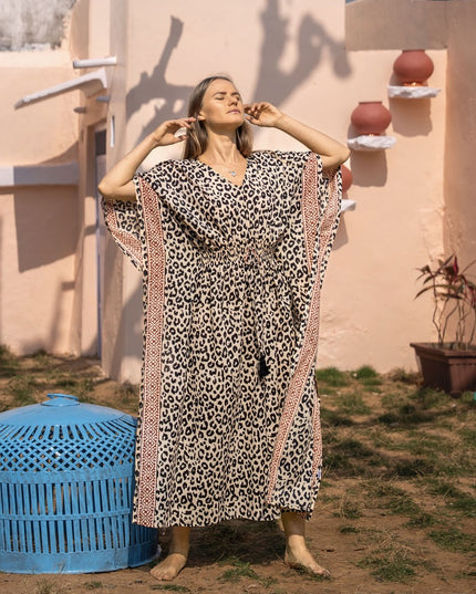 Kaftan lang zwarte panter