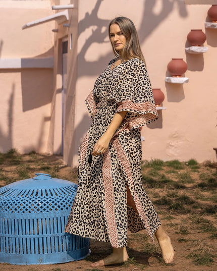 Kaftan lang zwarte panter