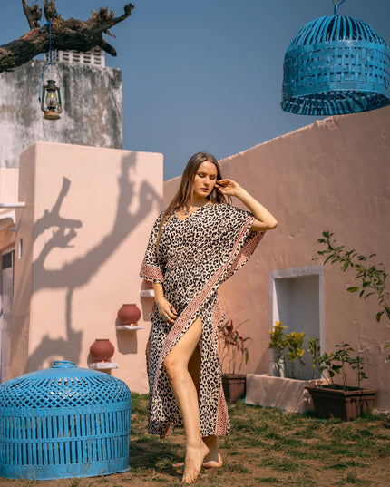 Kaftan lang zwarte panter