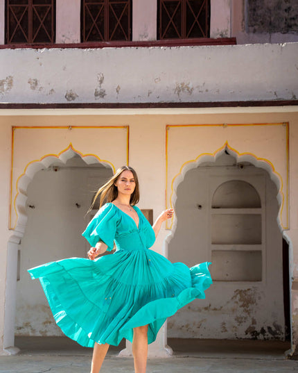 Tara Dress Long Green