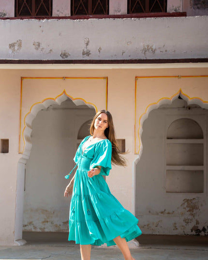 Tara Dress Long Green