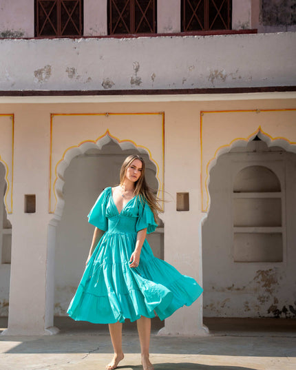 Tara Dress Long Green
