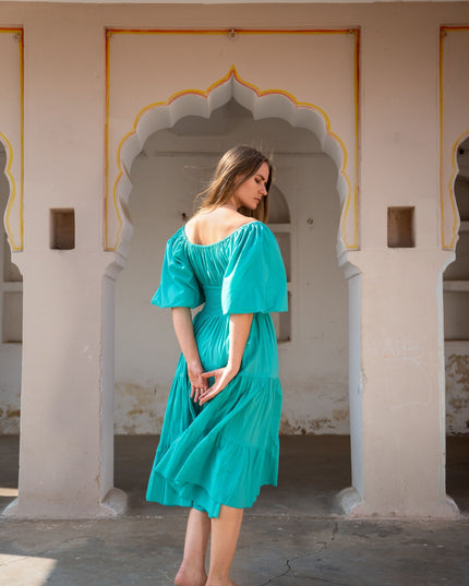Tara Dress Long Green