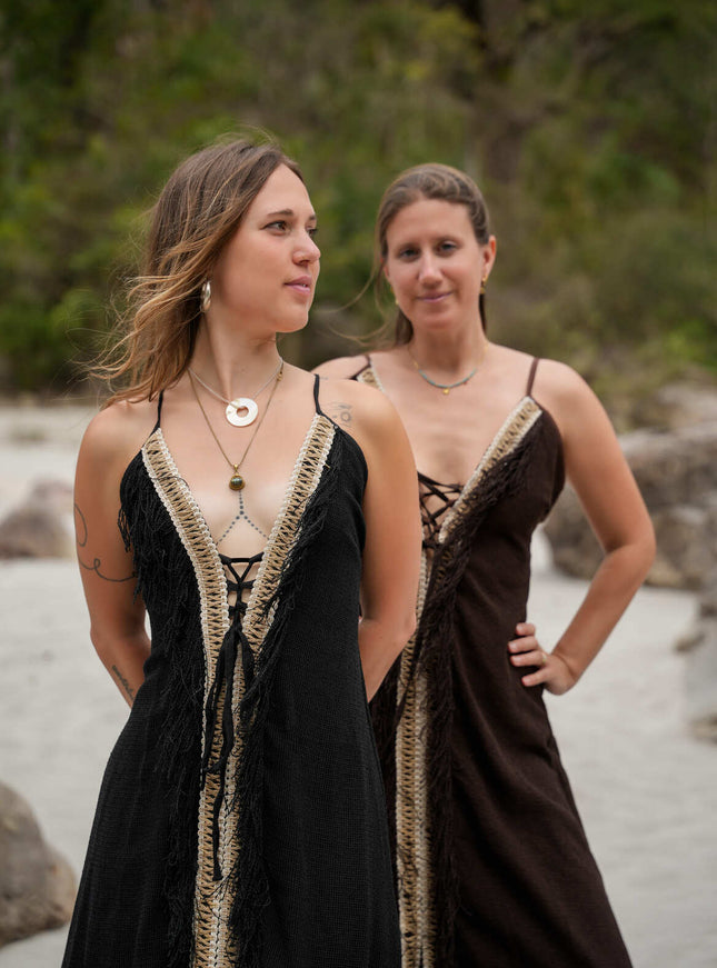 Dewi Dress - Bohemian Jurk Zwart