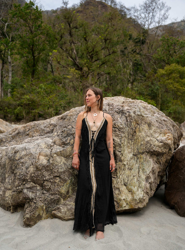 Dewi Dress - Bohemian Jurk Donkerbruin