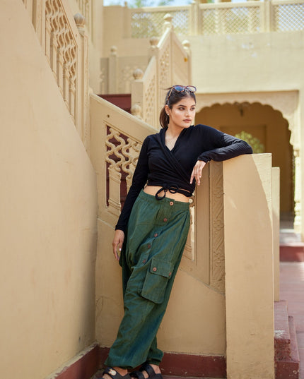 Harem broek Ribcord Groen