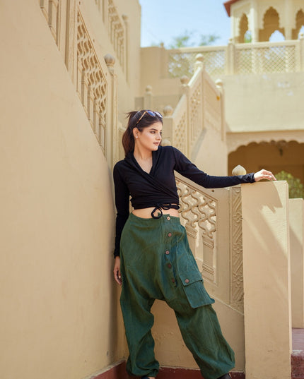 Harem broek Ribcord Groen