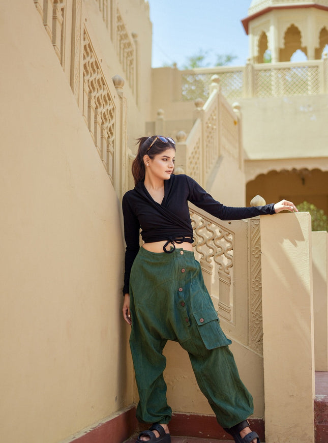 Harem broek Ribcord Groen