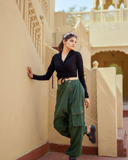 Harem broek Ribcord Groen
