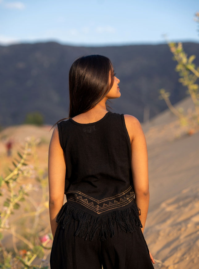 Celestial Nomad Top Zwart