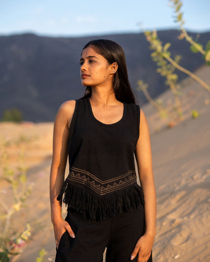 Celestial Nomad Top Schwarz 