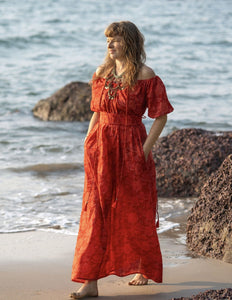 Selene Zomerjurk - Bohemian Maxi Jurk Rood