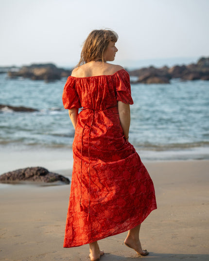 Selene Zomerjurk - Bohemian Maxi Jurk Rood