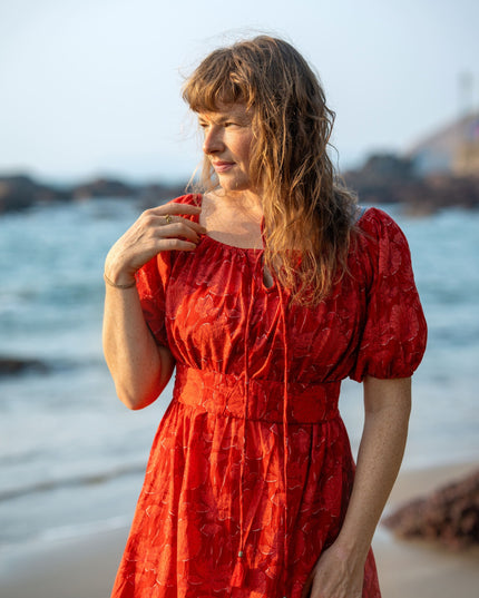 Selene Zomerjurk - Bohemian Maxi Jurk Rood