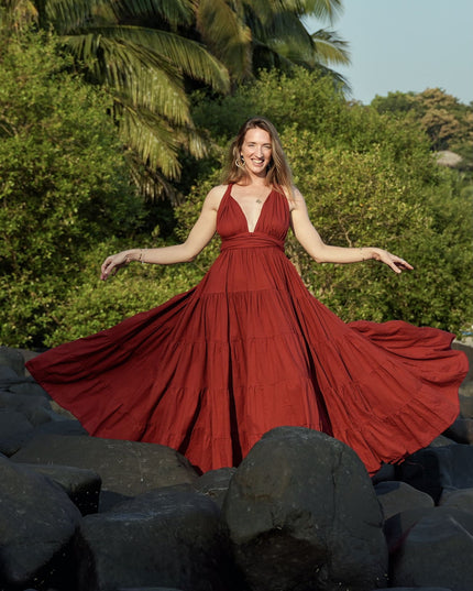 Durga - de ultieme zomerjurk Warm rood