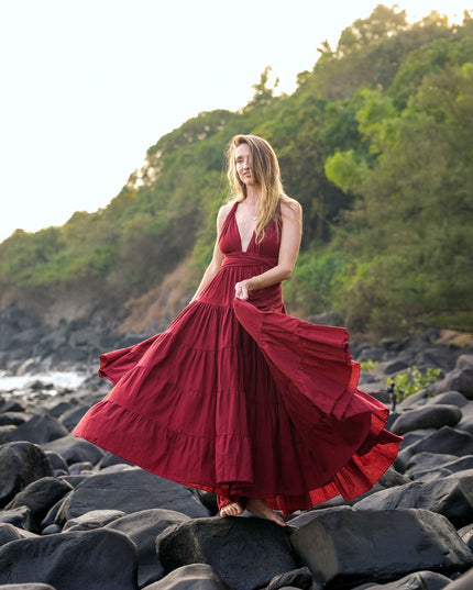 Durga - de ultieme zomerjurk Warm rood