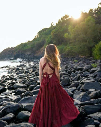 Durga - de ultieme zomerjurk Warm rood