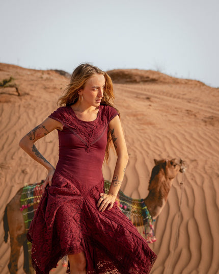 Ysolde jurk Marroon rood