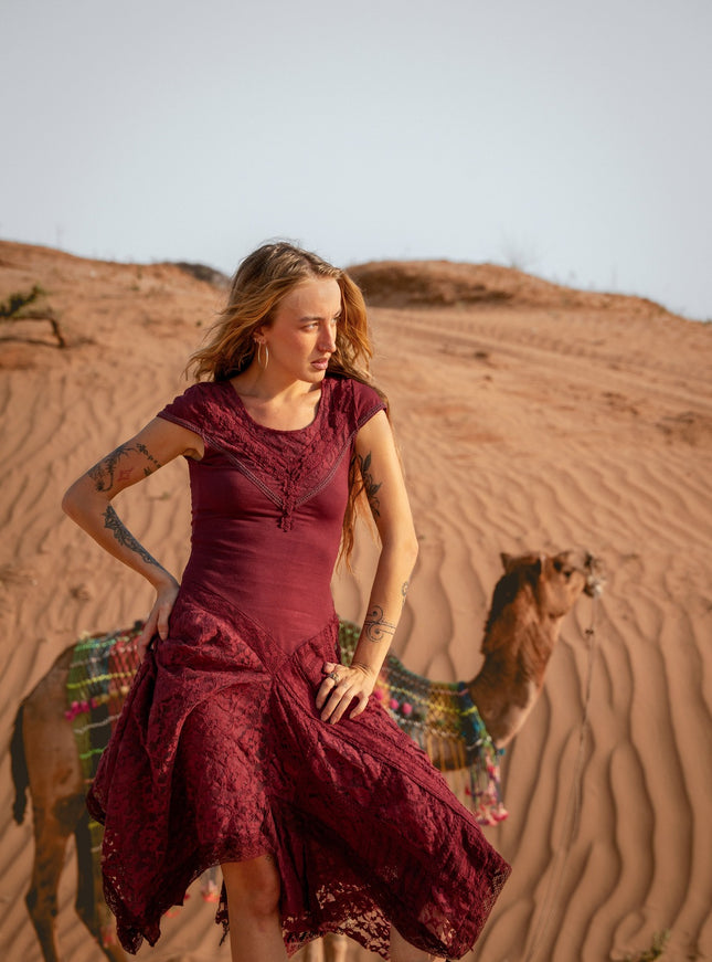 Ysolde jurk Marroon rood