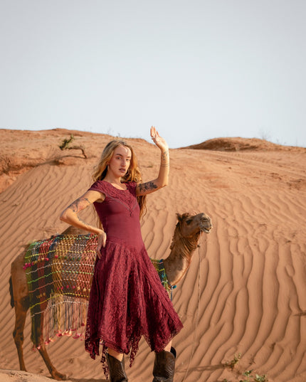 Ysolde jurk Marroon rood