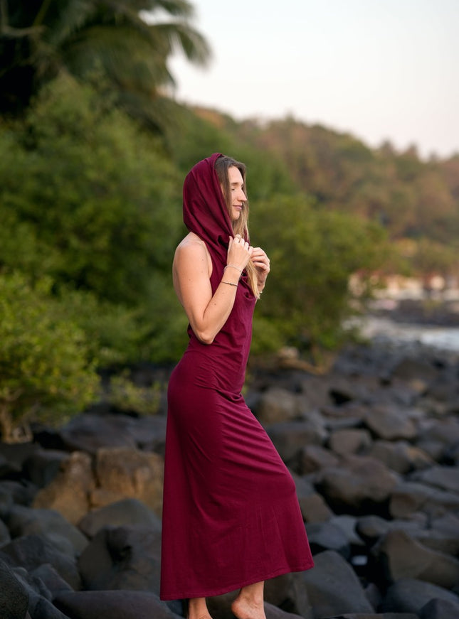 Nyx Hooded Dankini jurk Marroon rood