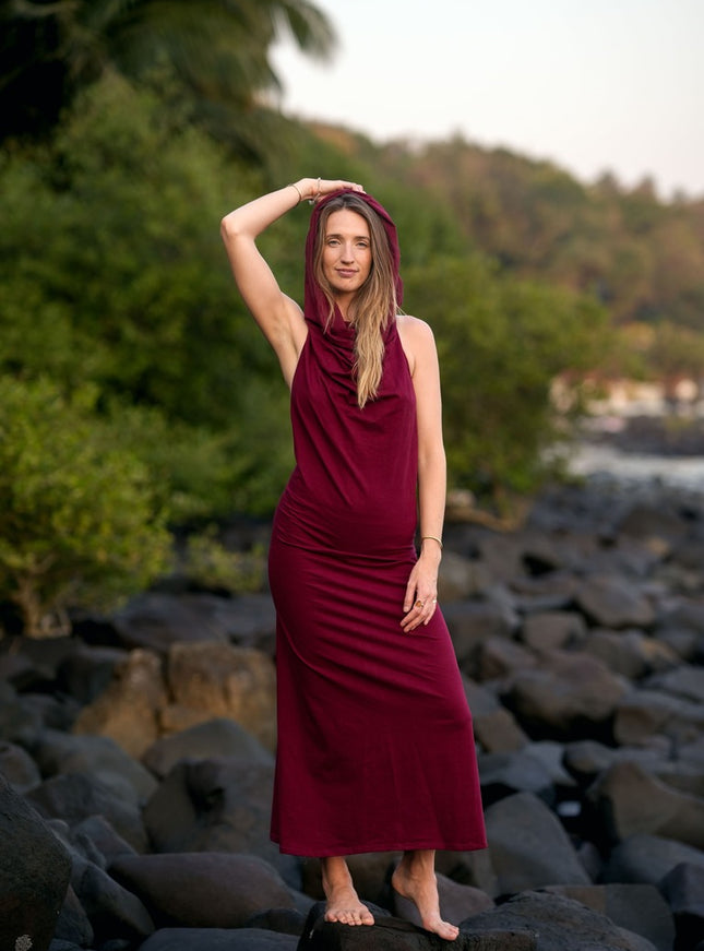 Nyx Hooded Dankini jurk Marroon rood