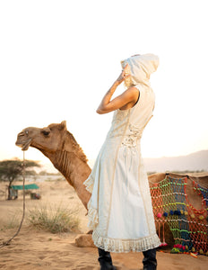 Boho Festival jurk Gebroken wit