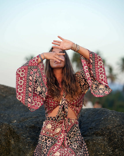 Sacred Roots Omslagrok lang Ruby