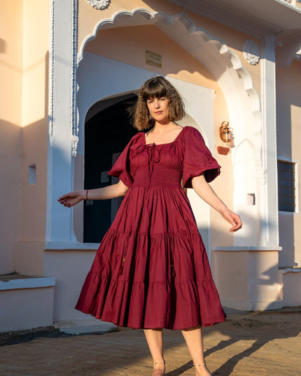 Vaimagic Midi jurk Burgundy