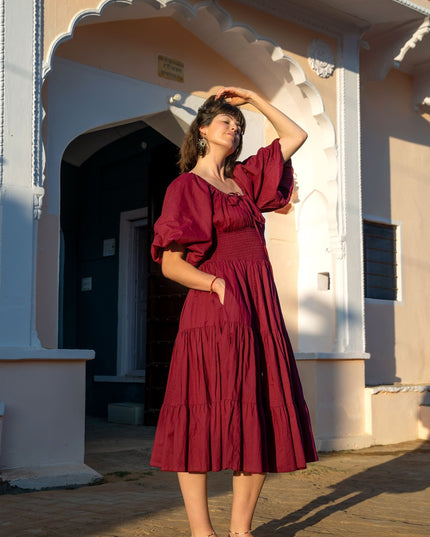 Vaimagic Midi jurk Burgundy