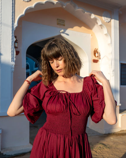 Vaimagic Midi jurk Burgundy