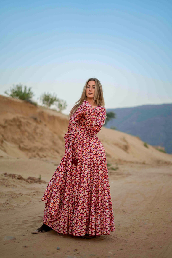 Vaiana Lange Jurk Print Rood